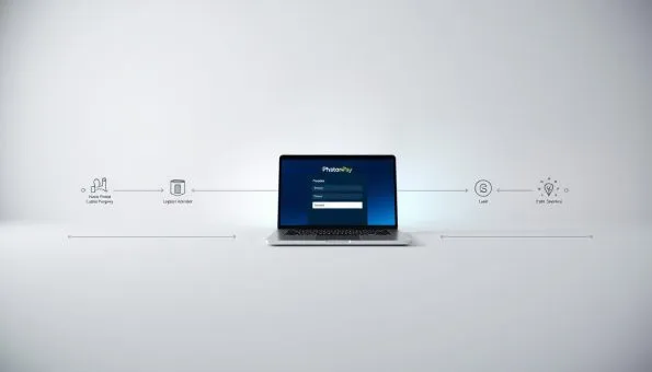 支付收款解决方案 A stylish and modern registration flow for PhotonPay, set against a clean and minimalist backdrop. The foreground features a series of interconnected steps, each represented by sleek icons and concise labels. The middle ground showcases a laptop or tablet device, its screen displaying the intuitive PhotonPay registration interface. The background is a soft, gradient-based composition, evoking a sense of technological sophistication. Ambient lighting casts a gentle glow, highlighting the seamless user experience. The overall scene conveys a sense of effortless, streamlined onboarding for the PhotonPay platform.