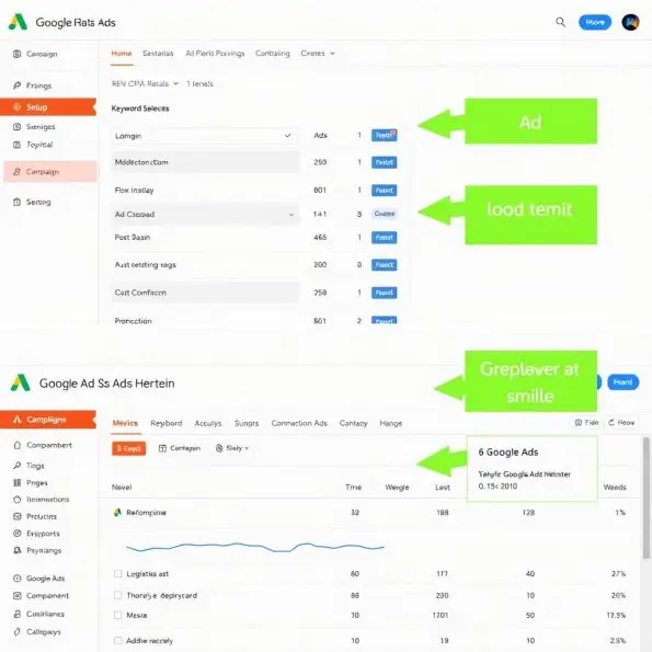 Google Ads推广设置界面