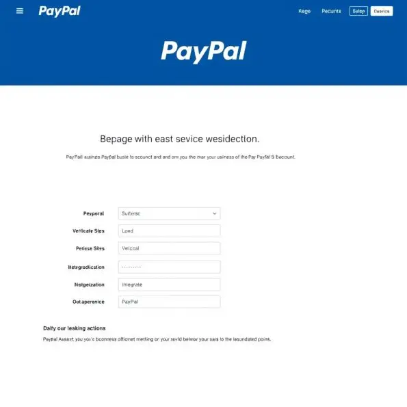美区PayPal注册界面