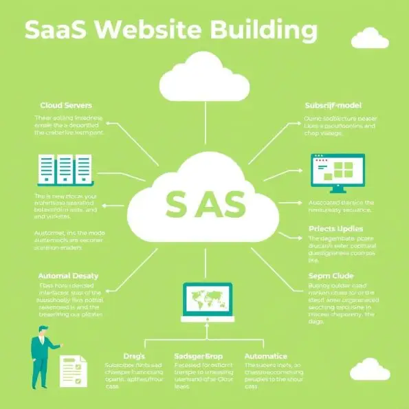SaaS建站系统架构图，展示除了Shopify还有什么平台的云服务模式