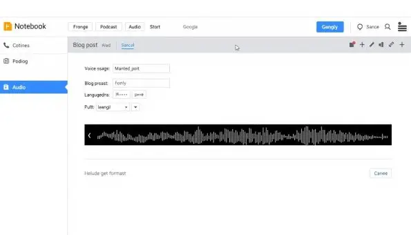Google Notebook LM音频生成界面 | 博客获取流量策略