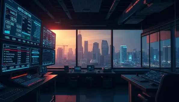 A high-contrast, cinematic illustration depicting a security monitoring system for large financial transactions. The foreground shows a series of holographic data screens displaying transaction details, stock tickers, and currency exchange rates. The middle ground features a control panel with sleek, futuristic interfaces and glowing indicators. The background has a dimly lit, industrial setting with shadows, metal paneling, and a subtle hint of a bustling urban landscape outside. The overall atmosphere conveys a sense of authority, vigilance, and technological sophistication in the realm of cross-border payments and foreign exchange regulations. A high-contrast, cinematic illustration depicting a security monitoring system for large financial transactions. The foreground shows a series of holographic data screens displaying transaction details, stock tickers, and currency exchange rates. The middle ground features a control panel with sleek, futuristic interfaces and glowing indicators. The background has a dimly lit, industrial setting with shadows, metal paneling, and a subtle hint of a bustling urban landscape outside. The overall atmosphere conveys a sense of authority, vigilance, and technological sophistication in the realm of cross-border payments and foreign exchange regulations.